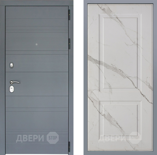 Дверь Заводские двери Лира Софт графит Доррен Мрамор белый в Наро-Фоминске