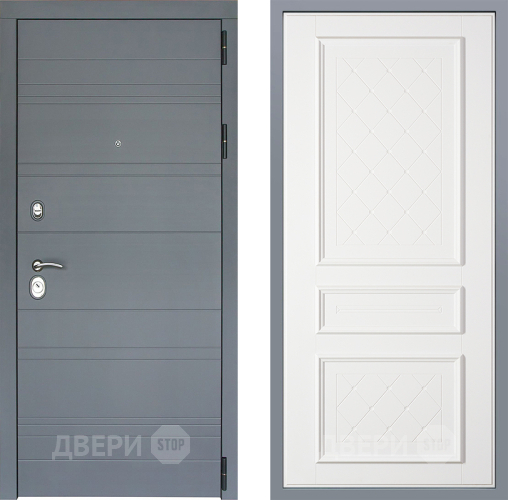 Дверь Заводские двери Лира Софт графит Урбино Белый софт в Наро-Фоминске