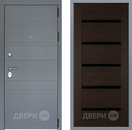 Дверь Заводские двери Лира Софт графит СБ-1 орех тисненый в Наро-Фоминске