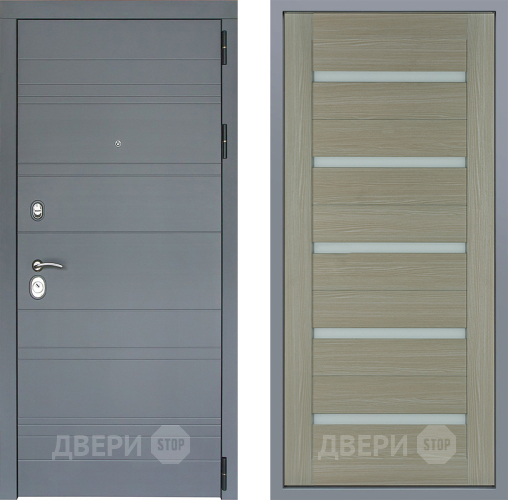 Дверь Заводские двери Лира Софт графит СБ-1 Капучино в Наро-Фоминске
