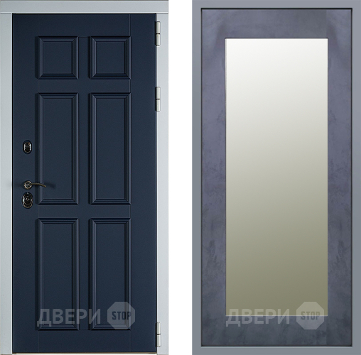 Дверь Заводские двери Стокгольм Зеркало Модерн Бетон темный в Наро-Фоминске