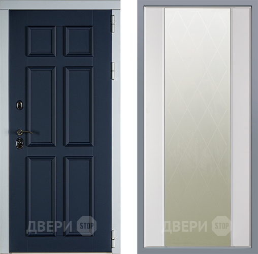 Дверь Заводские двери Стокгольм Зеркало Ампир Белый софт в Наро-Фоминске