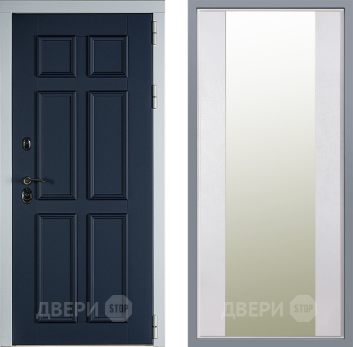 Дверь Заводские двери Стокгольм Зеркало Макси Белый шелк в Наро-Фоминске