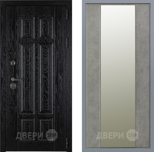 Дверь Заводские двери Мюнхен Зеркало Макси Бетон темный в Наро-Фоминске