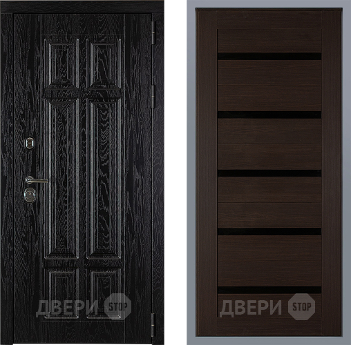 Дверь Заводские двери Мюнхен СБ-1 орех тисненый в Наро-Фоминске