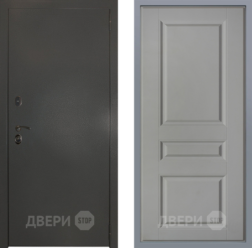 Дверь Заводские двери Эталон 3к антик серебро Стокгольм Грей софт в Наро-Фоминске