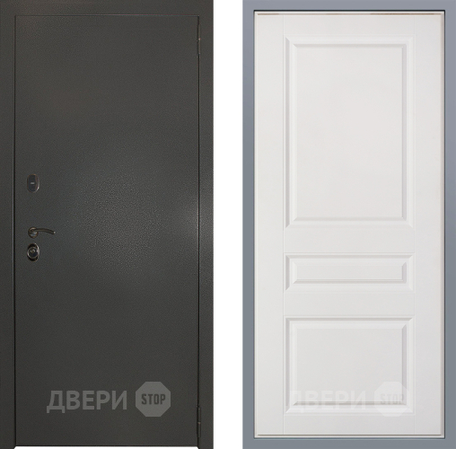 Дверь Заводские двери Эталон 3к антик серебро Стокгольм Белый софт в Наро-Фоминске