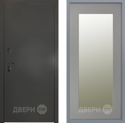 Дверь Заводские двери Эталон 3к антик серебро Зеркало Модерн Грей софт в Наро-Фоминске