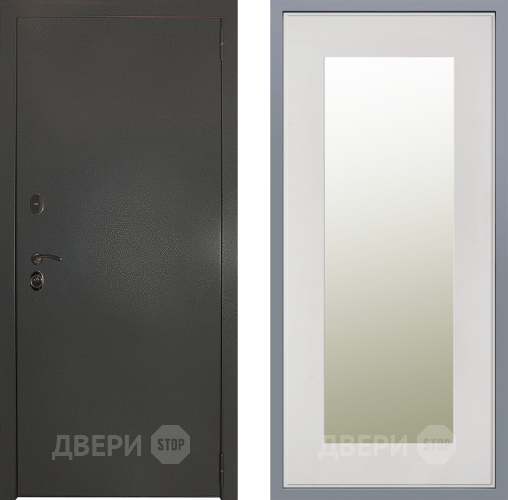 Дверь Заводские двери Эталон 3к антик серебро Зеркало Модерн Белый софт в Наро-Фоминске