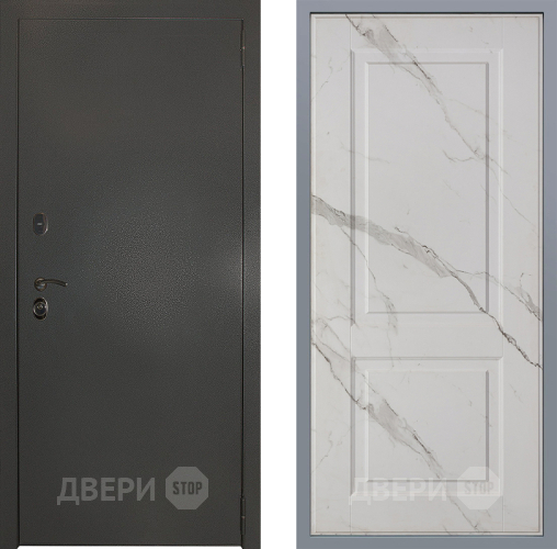 Дверь Заводские двери Эталон 3к антик серебро Доррен Мрамор белый в Наро-Фоминске