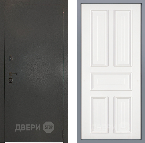 Дверь Заводские двери Эталон 3к антик серебро Уругвай Белый софт в Наро-Фоминске