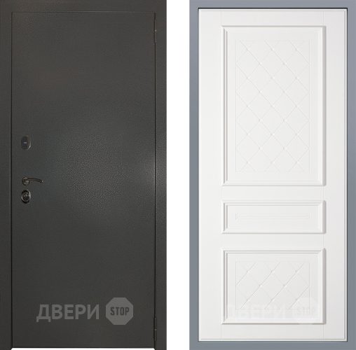 Дверь Заводские двери Эталон 3к антик серебро Урбино Белый софт в Наро-Фоминске