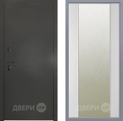 Дверь Заводские двери Эталон 3к антик серебро Зеркало Ампир Белый софт в Наро-Фоминске