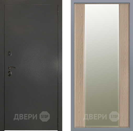Дверь Заводские двери Эталон 3к антик серебро Зеркало Макси Беленый дуб в Наро-Фоминске
