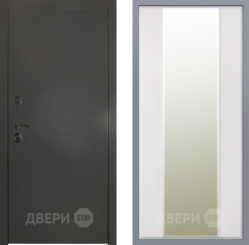 Дверь Заводские двери Эталон 3к антик серебро Зеркало Макси Белый матовый в Наро-Фоминске