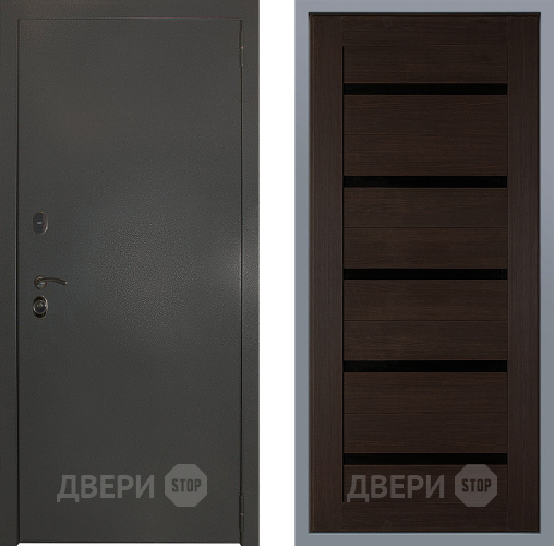 Дверь Заводские двери Эталон 3к антик серебро СБ-1 орех тисненый в Наро-Фоминске