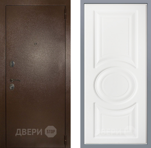 Дверь Заводские двери Эталон 3к антик медь Неаполь Лофт белый в Наро-Фоминске
