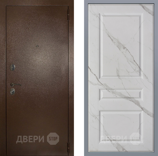 Дверь Заводские двери Эталон 3к антик медь Стокгольм Мрамор белый в Наро-Фоминске