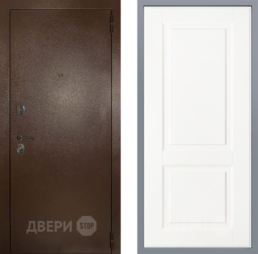 Дверь Заводские двери Эталон 3к антик медь Доррен Белый софт в Наро-Фоминске