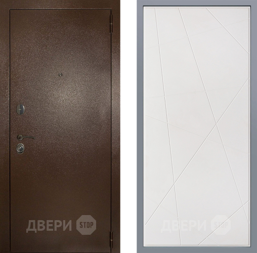 Дверь Заводские двери Эталон 3к антик медь Флитта Белый софт в Наро-Фоминске