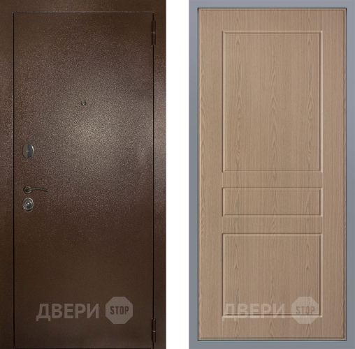 Дверь Заводские двери Эталон 3к антик медь К-2 Беленый дуб в Наро-Фоминске