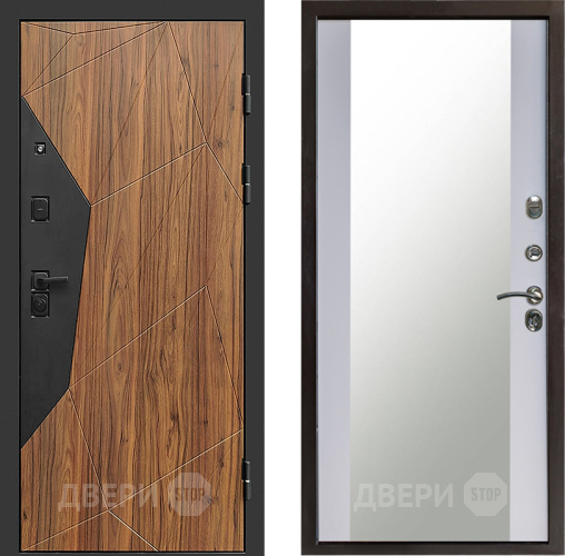 Входная металлическая Дверь Престиж Avangard Зеркало Белый софт в Наро-Фоминске