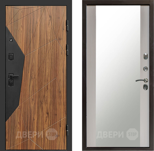 Входная металлическая Дверь Престиж Avangard Зеркало Лиственница белая в Наро-Фоминске