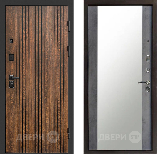 Входная металлическая Дверь Престиж Tvist Зеркало Бетон темный в Наро-Фоминске
