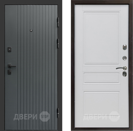 Входная металлическая Дверь Престиж Tvist Grey Классика Белый матовый в Наро-Фоминске