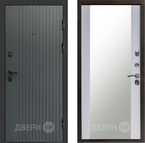 Дверь Престиж Tvist Grey Зеркало Белый софт в Наро-Фоминске