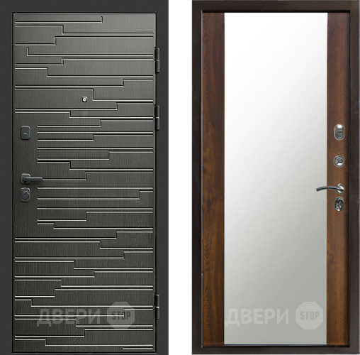 Входная металлическая Дверь Престиж Rivera Зеркало Дуб в Наро-Фоминске