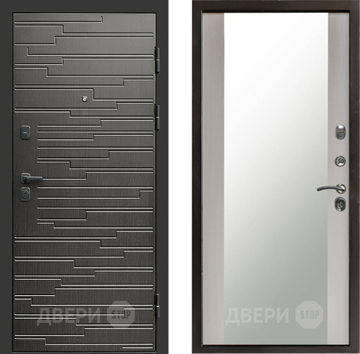 Входная металлическая Дверь Престиж Rivera Зеркало Лиственница белая в Наро-Фоминске