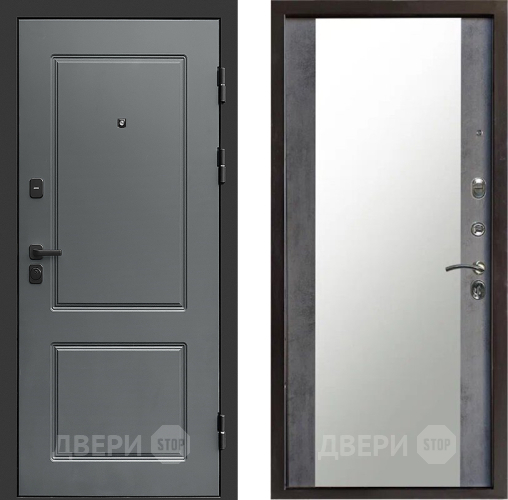 Входная металлическая Дверь Престиж Verona Зеркало Бетон темный в Наро-Фоминске