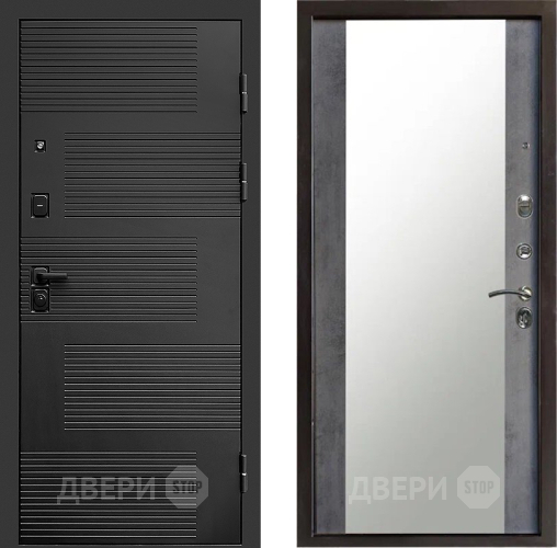 Входная металлическая Дверь Престиж Favorit Зеркало Бетон темный в Наро-Фоминске