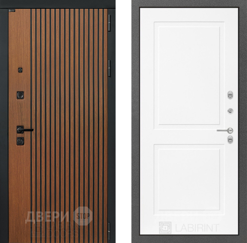 Входная металлическая Дверь Лабиринт (LABIRINT) Шторм 11 Белый софт в Наро-Фоминске