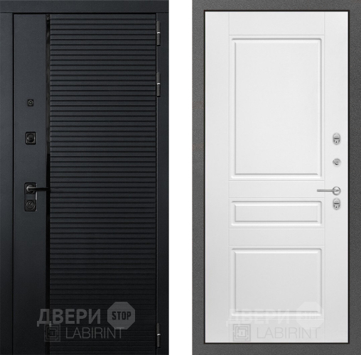 Входная металлическая Дверь Лабиринт (LABIRINT) Piano 03 Белый софт в Наро-Фоминске
