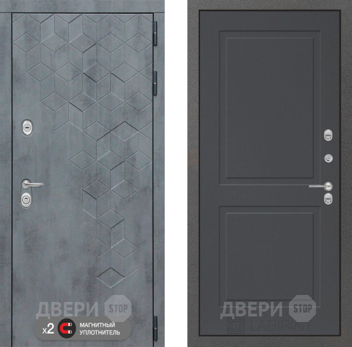 Входная металлическая Дверь Лабиринт (LABIRINT) Бетон 11 Графит софт в Наро-Фоминске