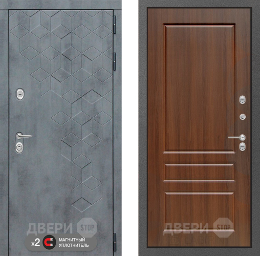 Входная металлическая Дверь Лабиринт (LABIRINT) Бетон 03 Орех бренди в Наро-Фоминске
