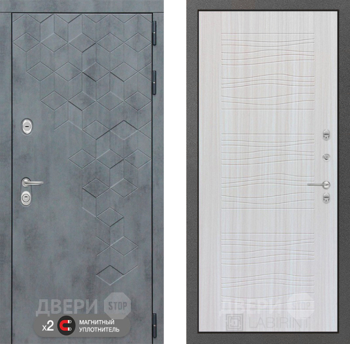 Входная металлическая Дверь Лабиринт (LABIRINT) Бетон 06 Сандал белый в Наро-Фоминске