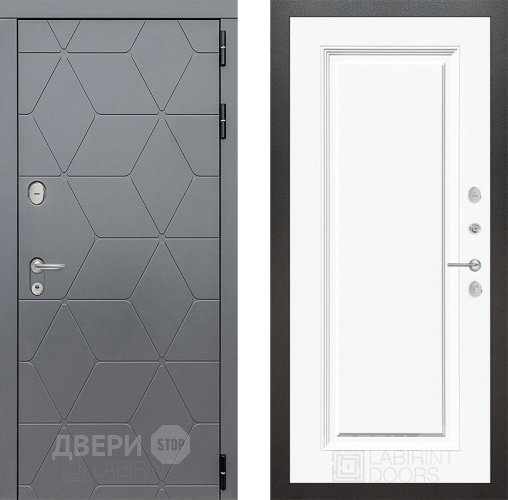 Входная металлическая Дверь Лабиринт (LABIRINT) Cosmo 27 Белый (RAL-9003) в Наро-Фоминске
