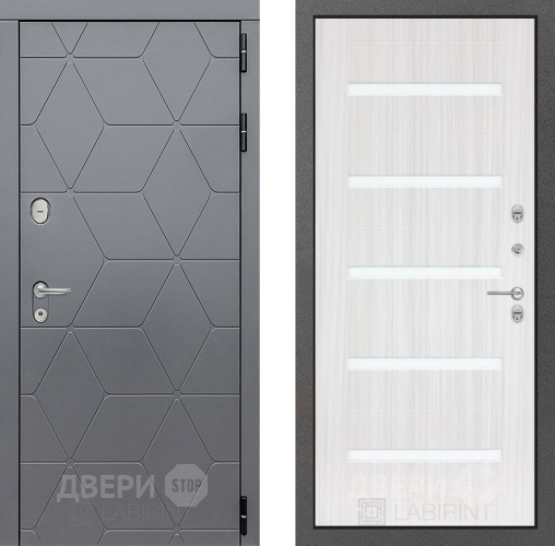 Входная металлическая Дверь Лабиринт (LABIRINT) Cosmo 01 Сандал белый в Наро-Фоминске