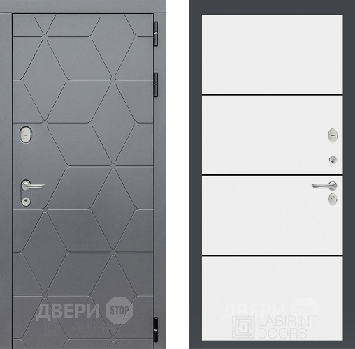 Входная металлическая Дверь Лабиринт (LABIRINT) Cosmo 25 Белый софт в Наро-Фоминске