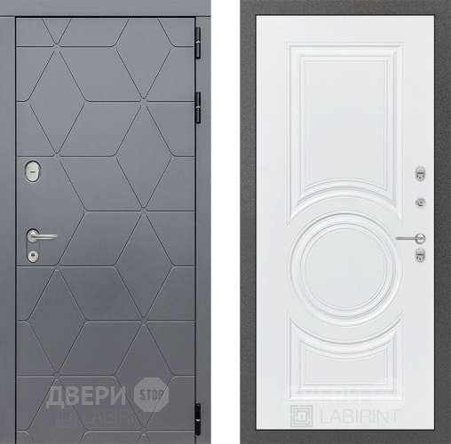 Входная металлическая Дверь Лабиринт (LABIRINT) Cosmo 23 Белый софт в Наро-Фоминске