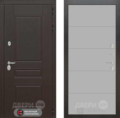 Входная металлическая Дверь Лабиринт (LABIRINT) Мегаполис 13 Грей софт в Наро-Фоминске