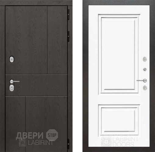 Входная металлическая Дверь Лабиринт (LABIRINT) Urban 26 Белый (RAL-9003) в Наро-Фоминске
