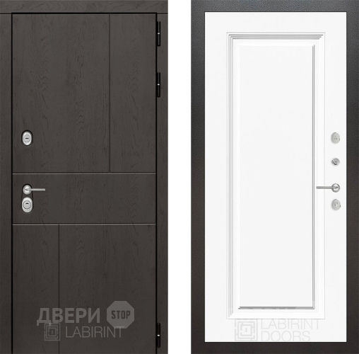 Входная металлическая Дверь Лабиринт (LABIRINT) Urban 27 Белый (RAL-9003) в Наро-Фоминске