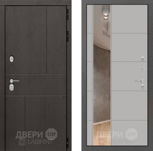 Дверь Лабиринт (LABIRINT) Urban Зеркало 19 Грей софт в Наро-Фоминске