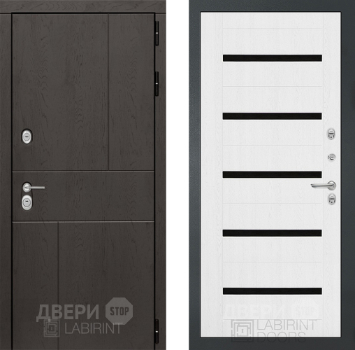 Входная металлическая Дверь Лабиринт (LABIRINT) Urban 01 Белое дерево в Наро-Фоминске