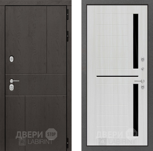 Входная металлическая Дверь Лабиринт (LABIRINT) Urban 02 Сандал белый в Наро-Фоминске