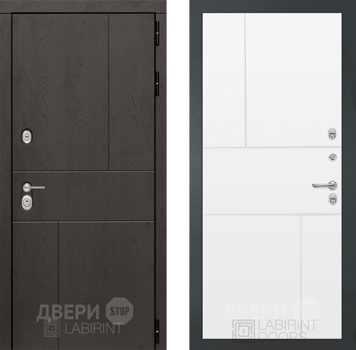 Входная металлическая Дверь Лабиринт (LABIRINT) Urban 21 Белый софт в Наро-Фоминске